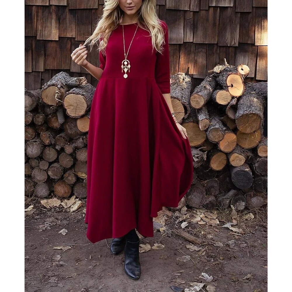Women's Burgundy Side-Pocket Maxi Dress SIZE SMALL MILLY PENZANCE